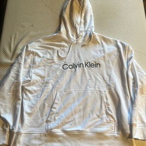 Mens White Calvin Klein Hoodie large